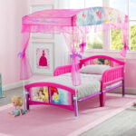 Delta Children Disney Princess Plastic Toddler Canopy Bed, Pink